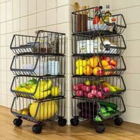 Kệ xe đẩy sắt mắt lưới Kệ đựng đồ nhà bếp Kệ đựng đồ nhà bếp Xe đẩy Đa Năng