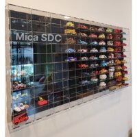 Kệ xe mô hình 1:64 - Kệ mica nhiều ô để xe mô hình mini