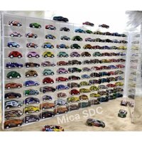 Kệ xe mô hình mini 1:64 - Kệ mica nhiều ô để xe mô hình