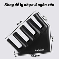 Kệ xéo 4 ngăn - Kệ Đựng Ly Giấy, Ly Nhựa, Ly Trà Sữa 4 ngăn
