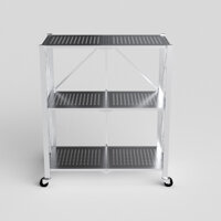 Kệ xếp đa năng cao cấp OHAWA 3 tầng QPI.490 của Qui Phúc - Kệ inox thông minh, xếp gọn nhanh chóng, inox chắc chắn, có bánh xe di chuyển