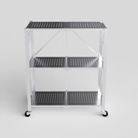Kệ xếp đa năng cao cấp OHAWA 3 tầng QPI.490 của Qui Phúc - Kệ inox thông minh, xếp gọn nhanh chóng, inox chắc chắn, có bánh xe di chuyển