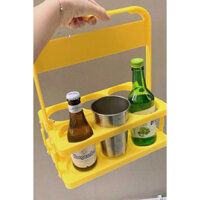 Kệ xếp xách ly cà phê, xách bia bằng nhựa 6 ngăn (Màu ngẫu nhiên)