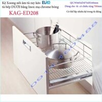 Kệ xoong nồi Euro KAG-ED208-66.5cm, giá xoong nồi inox âm tủ 66.5cm có ray giảm chấn tủ bếp dưới