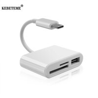 Kebeteme Đầu Đọc Thẻ 3 Trong 1 Loại USB C Cáp Cho Bộ Chuyển Đổi SD & Kết Nối Micro SD TF Đầu Đọc Thẻ Nhớ Thông Minh Cho MacBook Pro LazadaMall