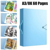 Kecttio 1 Cuốn Sách Bảo Quản Tranh, Tranh A3 / 8K Album Ảnh Thư Mục, Túi Bền Dung Tích Lớn 60 Trang Trình Bày Danh Mục Đầu Tư Trường Văn Phòng