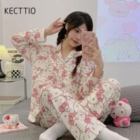 Kecttio 3 Cái / 2 Bộ Đồ Ngủ Ngắn, Bộ Đồ Ngủ Rộng Hoạt Hình Kawaii, Quà Tặng Sinh Nhật Hello Kitty Quần Áo Ngắn Bé Gái Váy Nhà