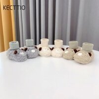 KECTTIO Giày Cotton trẻ em đeo sang trọng dày dặn First Walkers Plus