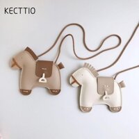 KECTTIO Túi Messenger Trẻ Em, Túi Đeo Vai Hình Ngựa Ins Phong Cách, Túi Xách Da PU Mini Dễ Thương