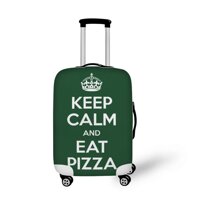 Keep Calm And Eat Pizza Fashionable Baggage Suitcase Protector Travel Luggage Cover Anti-Scratch