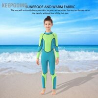 Keepgoing Đồ Bơi Giữ Nhiệt Trẻ Em Tay Dài Màu Xanh Lá Cây 2.5MM Ấm Chống Tia UV Họa Tiết Bạch Tuộc Cho Bé Toàn Thân Lặn Lướt Sóng