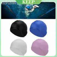 Keepgoing Nón Tắm Bơi Silicone Chống Thấm Nước Bọc Đầu Chuyên Nghiệp Với Bảo Vệ Tai Cho Người Lớn Tóc Dài