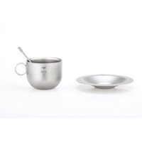 Keith Titanium Coffee cup with saucer and spoon Ti3601