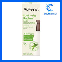 Kem ẩm Aveeno Positively Radiant Daily Facial Moisturizer Total Soy Complex and Broad Spectrum SPF30 (mẫu mới 68ml