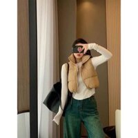 (Kèm ảnh thật) Áo khoác gile phao béo 4 màu dáng croptop