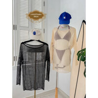 {KÈM ẢNH THẬT} Áo khoác lưới kim tuyến đi biển