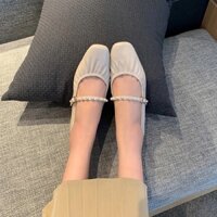 (Kèm ảnh thật) Giày búp bê da mềm đế bệt phong cách thanh lịch dễ thương hàng đẹp