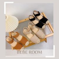 (Kèm ảnh thật ) Giày sandals kẻ caro đế vuông buộc dây vintage