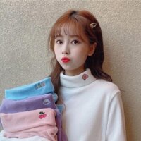 [KÈM ẢNH THẬT]Áo nỉ cao cổ thêu hình cute 2023