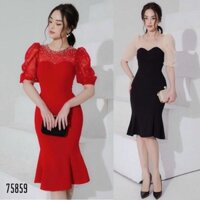 [Kèm ảnh thật]🍒Đầm dự tiệc body đuôi cá phối voan ép đá MLXL2XL