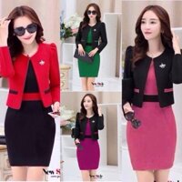 [Kèm ảnh thật]🍒Set đầm body áo khoác ngoài  MLXL2XL