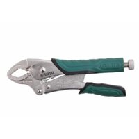 Kềm bấm chết có bao da mũi cong 10in/245mm Chất liệu: thép crom Tăng lực siết, cơ chế nhả nhanh một tay  Sata 71107