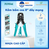 Kềm bấm cos 8'', dây mạng viễn thông Total TMPCN5468R