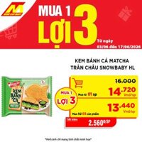 Kem bánh cá matcha Trân châu Snowbaby HL