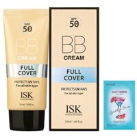 Kem BB CREAM đa năng BEAUSKIN ISK Full Cover SPF 50 PA +++ Hàn 45ml/ Hộp Và 1 mặt nạ Dont Worry Beauskin 23ml/gói