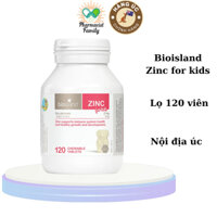 Kẽm Bio Island Zinc [Úc] 120 Viên - Bổ sung kẽm Cho Trẻ Từ 1 Tuổi Trở Lên