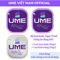 Kem body Ngọc Trinh trắng da Ume Việt Nam Official, mẫu dùng thử cho cả 3 bước