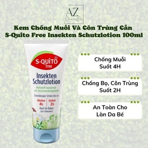 Kem bôi chống muỗi và côn trùng S-Quito Free Insekten Schutzlotion 100ml