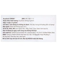 Kem bôi da Acyclovir Stada Cream điều trị nhiễm virus Herpes simplex (2g)