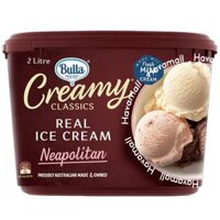 Kem Bulla Creamy 3 Vị (Socola, Vani, Dâu Tây) Hộp 2 Lít – Ice Cream Neapolitan