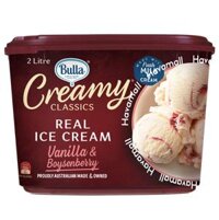 Kem Bulla Creamy Vị Vani Và Mâm Xôi Lai Hộp 2 Lít – Ice Cream Vanila & Boysenberry