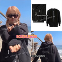 (kèm card) áo khoác nỉ mũ hoodie zip T quảng bá Flower Rose Rosie Rosé Blackpink Jisoo