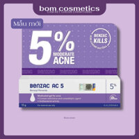 Kem chấm mụn Benzac AC 5% Benzoyl peroxide 5% gel giảm mụn bọc mụn đầu trắng sưng tẩy đỏ mẫu mới
