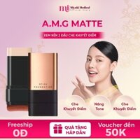 Kem Che Khuyết Điểm Kèm Cọ A.M.G MATTE FOUNDATION - Kem Nền Thỏi 2 Đầu Stick Foundation Chống Nước, Cấp Ẩm, Làm Sáng
