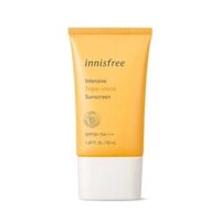 Kem chống nắng 12 giờ chống nước trắng da chống lão hóa Innisfree Intensive Triple Shield SPF 50+ PA+ 50ml màu vàng