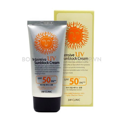 Kem chống nắng 3W Clinic Intensive UV Sunblock Cream SPF 50 Pa+++ 70ml