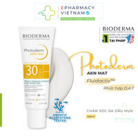 Kem Chống Nắng BIODERMA Photoderm AKN MAT Sunscreen SPF30+ Cho Da Dầu Mụn 40ml