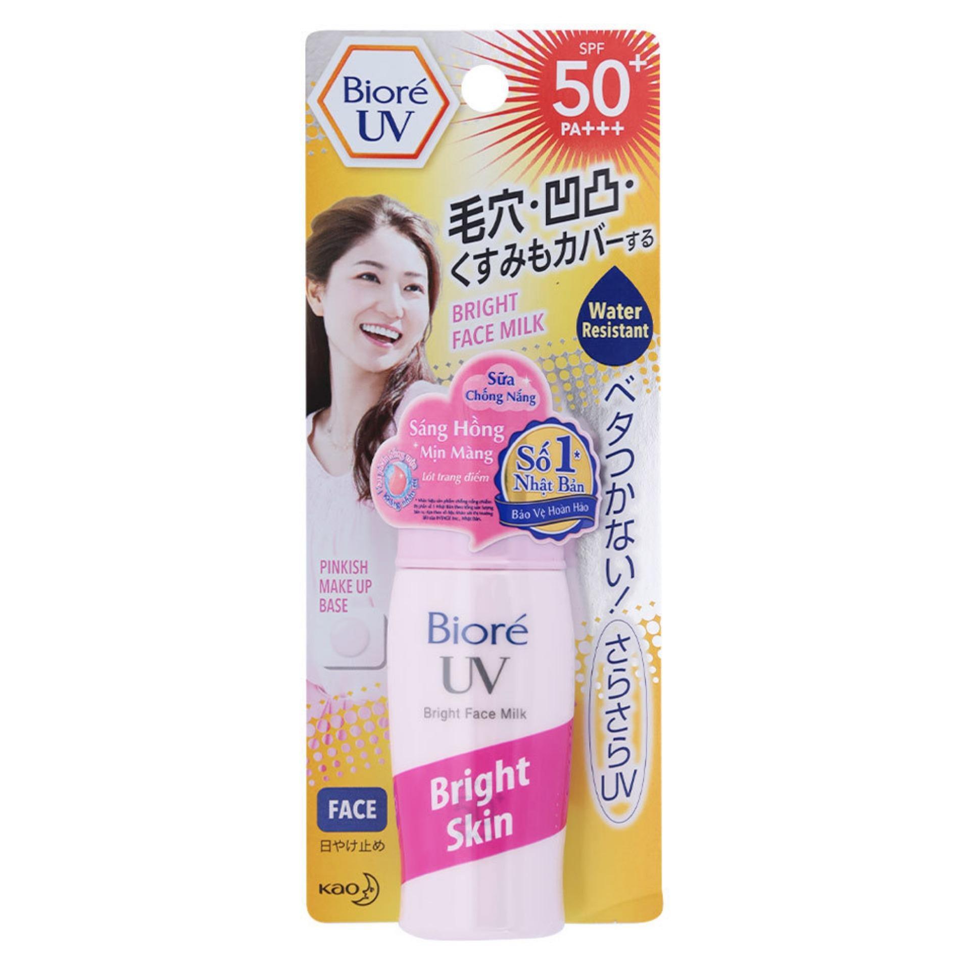 Kem chống nắng Biore Bright Face Milk SPF 50+ 30ml