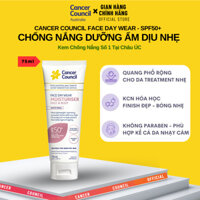 Kem Chống Nắng Cancer Council Face Day Wear Moisturiser Matte Invisible SPF50+/PA++++ 75ml, Dưỡng Ẩm, Dịu Nhẹ-NHÃN HỒNG
