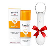 Kem Chống nắng cho da mụn, bị mụn trứng cá Eucerin Sun Gel-Creme oil control Dry Touch SPF50 50ml  tặng máy massage mặt ion