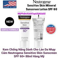 Kem chống nắng cho da nhạy cảm Neutrogena Sensitive Skin SPF 60+ (88ml) Hàng Mỹ