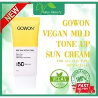 Kem Chống Nắng Cho Da Nhạy Cảm, Ngừa Mụn, Dưỡng Trắng Da Chiết Xuất Trà Xanh Gowon Mild Tone Up Sun Cream SPF50+/PA++++