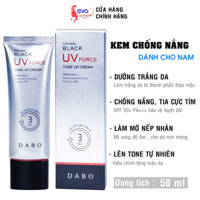 Kem chống nắng cho nam Dabo Black Force Uv Tone Up Dưỡng trắng da cấp ẩm lên tông tự nhiên 50ml