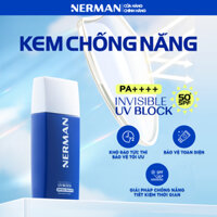 Kem chống nắng cho nam phổ siêu rộng, không màu, không mùi, dạng sữa, 7 màng lọc Nerman Invisible SPF 50+ Pa++++ 35g