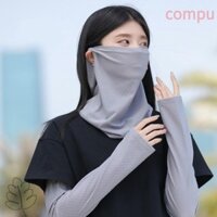 Kem chống nắng COMPU, Tấm che mặt bảo vệ cổ chống nắng, Kem chống nắng lụa băng mỏng và bóng râm Chống tia cực tím Đi xe đạp tay áo