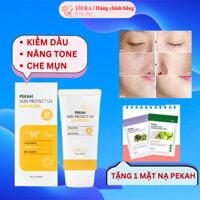 Kem Chống Nắng Da Dầu Mụn, KCN Kiềm Dầu, Kem Chống Nắng Vật Lý PEKAH Hàn Quốc Chính Hãng, Nâng Tone, SPF 50+, PA+++